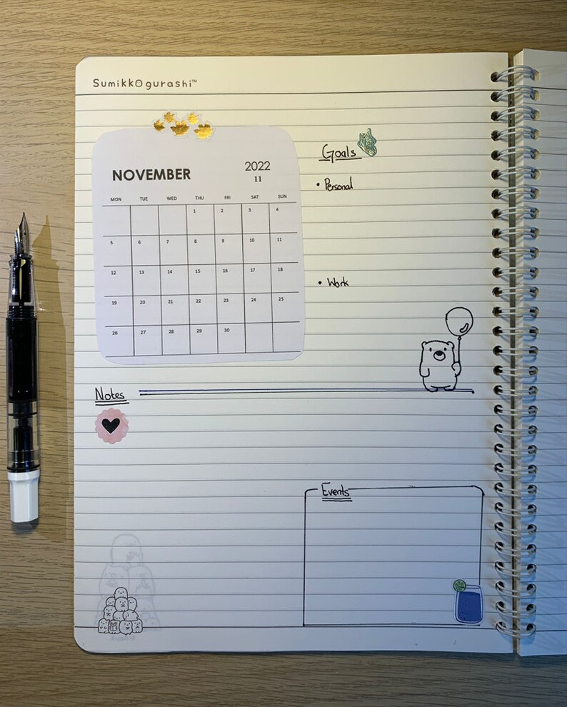 2023 Mini Printable Calendar 2024 Mini Printable Calendar Etsy