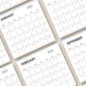 2023 & 2024 Mini Kalender zum Ausdrucken 3 x 4