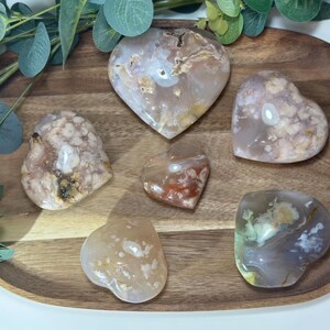 Flower Agate Heart: Sakura Agate Crystal