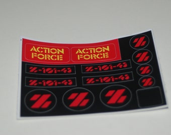 Action Force Z Force Battle Tank replacement custom stickers/labels/decals DIE CUT