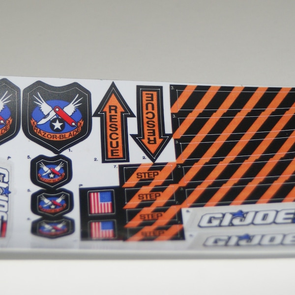 G I Joe Razor Blade G.I. Joe replacement stickers/labels/decals DIE CUT