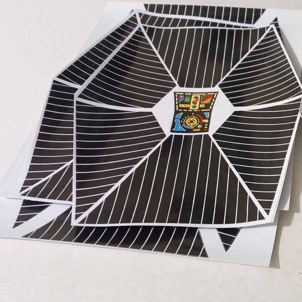 Star Wars Tie Fighter custom replacement sticker/label/decal on gloss vinyl DIE CUT