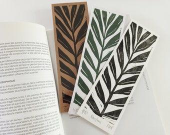 Palm linocut bookmark