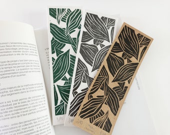 Hoja linocut bookmark