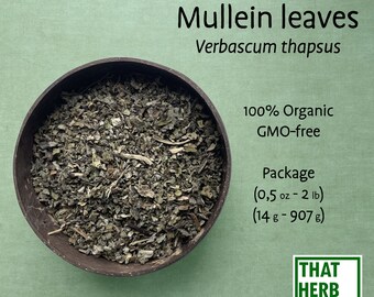 Dried Mullein leaves [Verbascum thapsus] | Best quality | 100% Organic, GMO-free | Package 0,5oz to 32oz) (14-907 g)