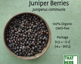 Whole Juniper Berry (Juniperus communis) | Best Quality | 100% Organic | Dried Berries | Natural | Herbal Tea | Sustainably Sourced | NonGMO