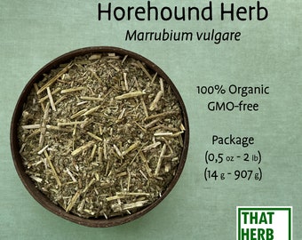 Horehound Herb (Marrubium Vulgare) | Best Quality | 100% Organic | Dried Herb | Wild-Crafted | Herbal Tea | Sustainably Sourced | Non-GMO