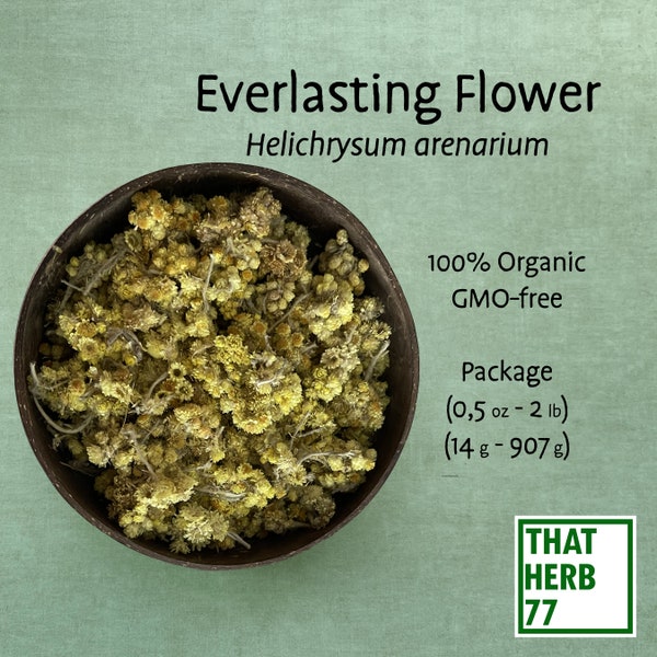 Everlasting Flower (Helichrysum arenarium) | Best Quality | 100% Organic | Dried Flower | Herbal Tea | Sustainably Sourced | Non-GMO