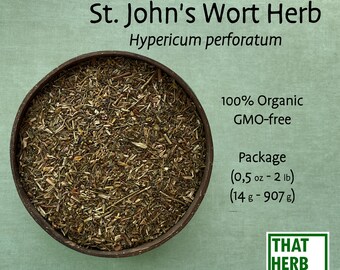 St. John's Wort (Hypericum perforatum) | Best Quality | 100% Organic | Dried Natural Herb | Herbal Tea | Sustainably Sourced | Non-GMO