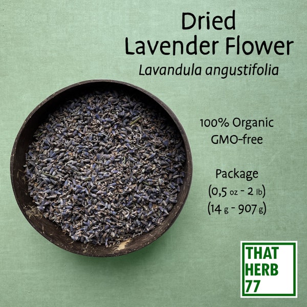 Dried Lavender Flower (Lavandula angustifolia) | Best Quality | 100% Organic | Dried Natural Herb | Herbal Tea | Sustainably Sourced | NoGMO