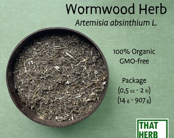 Wormwood Herb [Artemisia absinthium L.] | Best quality | 100% Organic, GMO-free | Package 0,5oz to 32oz) (14-907 g)