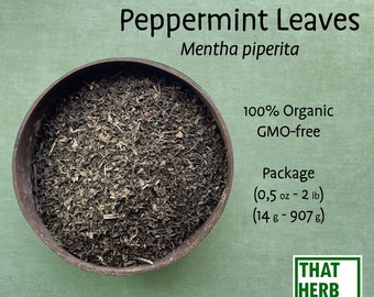 Dried Peppermint Leaves [Mentha piperita] | Best quality | 100% Organic, GMO-free | Package 0,5oz to 32oz) (14-907 g)