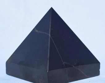 85 MM Black Tourmaline Stone Pyramid | Metaphysical Healing Chakra Energy Pyramid
