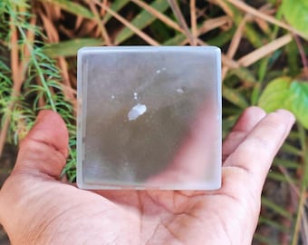 Large 65 MM Natural White Selenite Crystals Healing Power Fengshui Metaphysical Cube Square