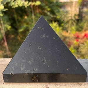 Large 110MM Black Tourmaline Stone Pyramid | Metaphysical Healing Chakra Energy Pyramid