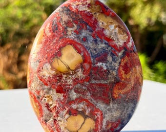 Red Cobra Jasper Freeform Stone | Polished Natural Crystal Decor, Mineral Specimen