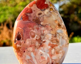 Cobra Jasper Freeform Crystal | Natural White Brown Stone, Polished Decor