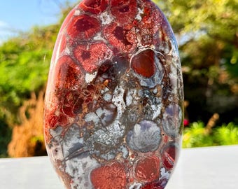 Red Cobra Jasper Freeform Stone | Polished Healing Crystal Decor, Mineral Specimen