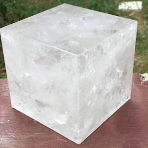 70 MM  Large Clear Quartz Cube || Crystal Cube .