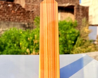 Wave Jasper Tower | Polished Crystal Point, Ocean-Like Patterns, Natural Decor