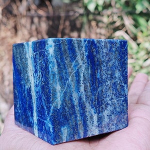 Beautiful Blue Lapis Lazuli Crystal Stone Minerals Large ~ 60MM Square Cube.