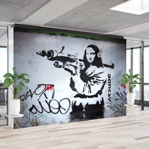 Stencil Banksy Mona Lisa Bazooka: Reusable Spray Paint Stencils for Street  Art Walls and DIY Craft Banksy Rocket Mylar Small & Big Stencils 
