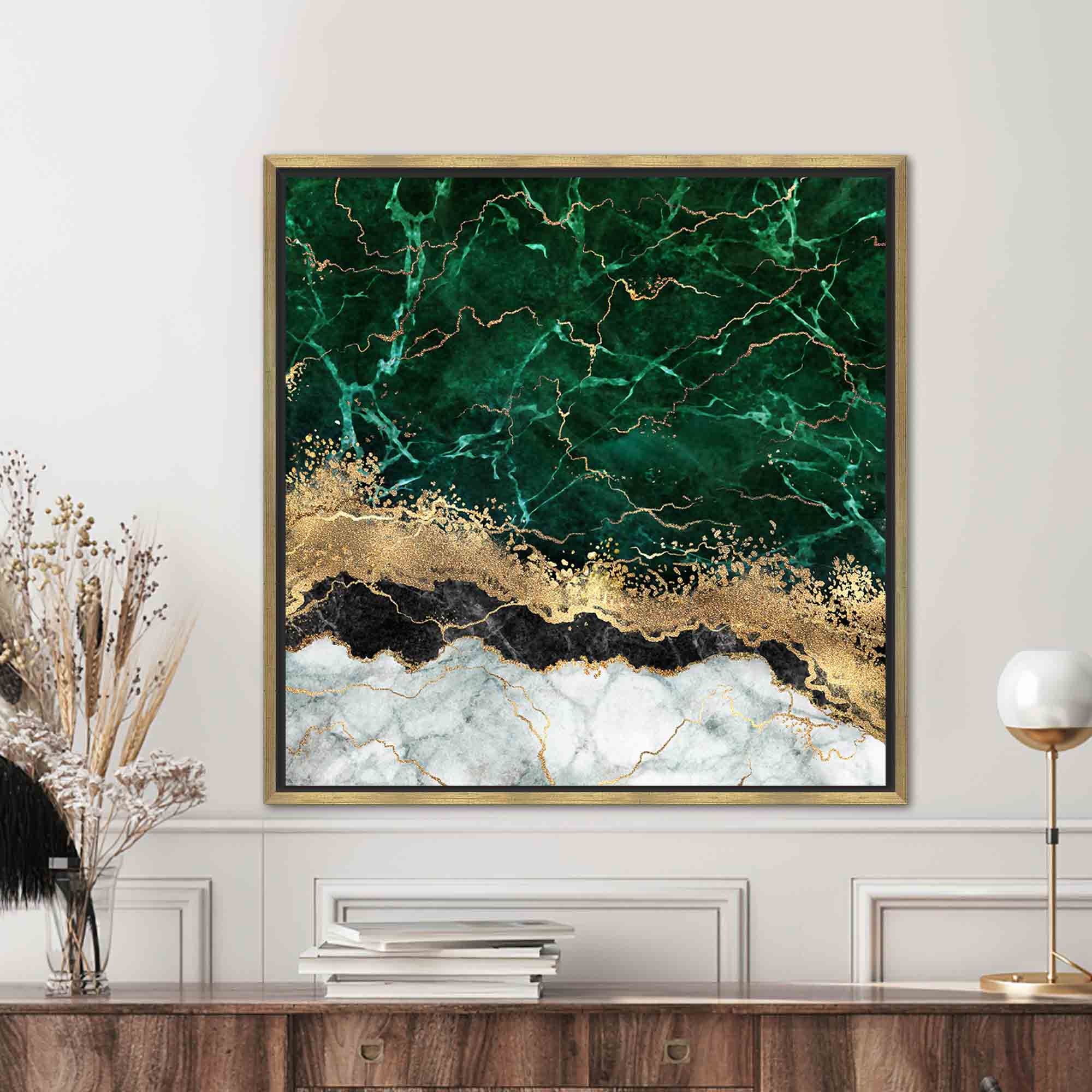 Verkaufsteam Green Marble Glass Print, Canvas Tempered Marble Canvas Marble Art, Art, Art, Canvas, , Wall Marble Etsy Wall Art, Wall Art Gold Green Glass Denmark Gold 