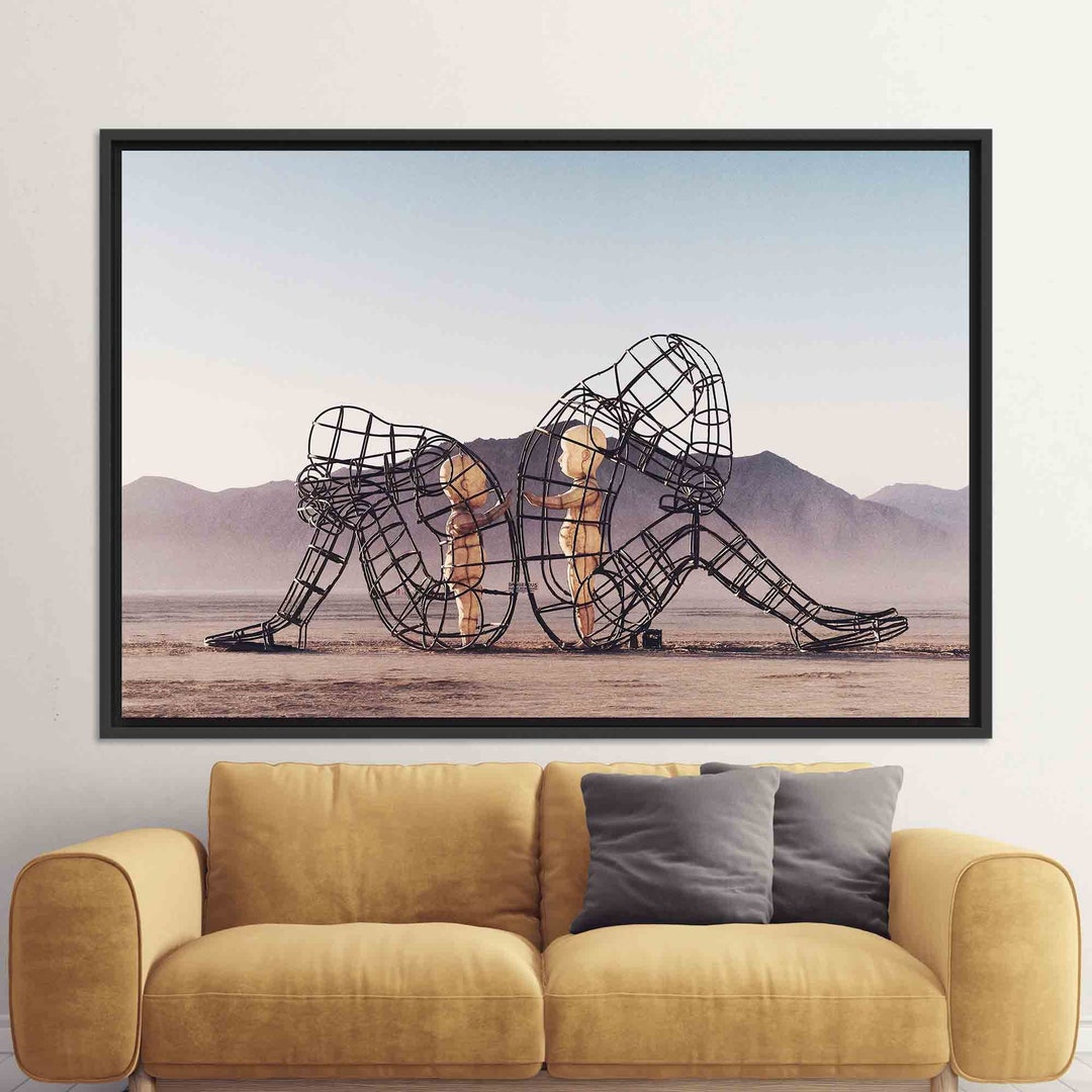 Wall Art, Two People Turning Their Backs on Each Other at Burning Man,  Canvas, Valentines Gift, Glass Wall Art, Black Framed Wall Art, - Etsy  Israel | Poster