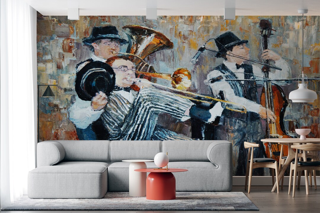 Saxophone Wall Art Modern Wall Paper Custom Wall Paper Etsy