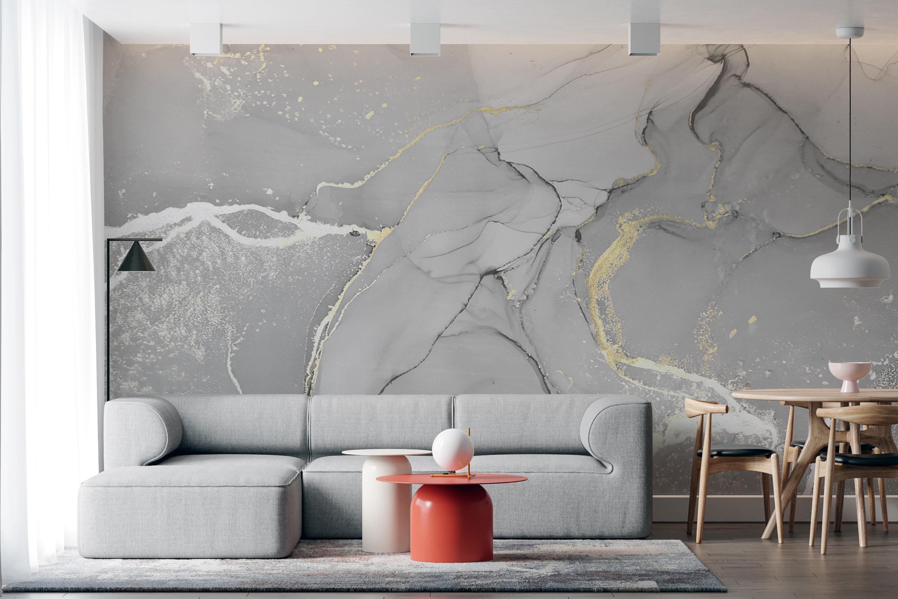 Abstract Mural, 3d Wall Paper, Gray and Black Marble Wall Art, Modern Wall  Paper, Custom Wall Paper, Luxury Marble Wall Print, 