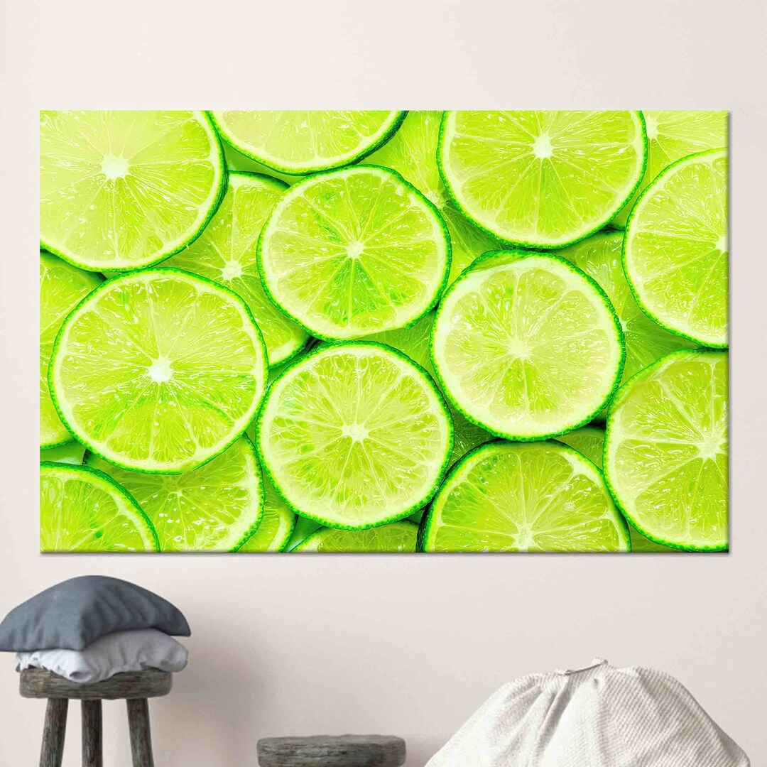Lemon Wall Decor Lemon Lover Wall Art Fruit Art Decor Green Etsy