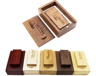 USB Stick Personalised with Real Wood, Engraving, Gift Idea, Christmas, Birthday, Gift for Her, Gift for Him, Wedding Gift