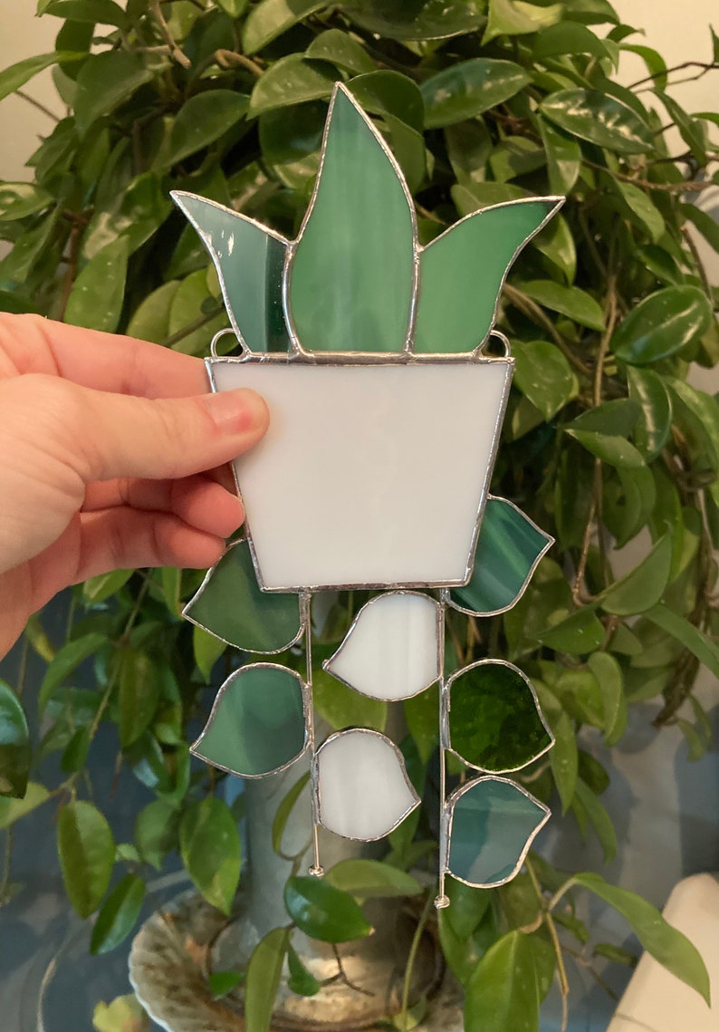Hanging Succulent Planter Stained Glass Suncatcher Gift for Etsy