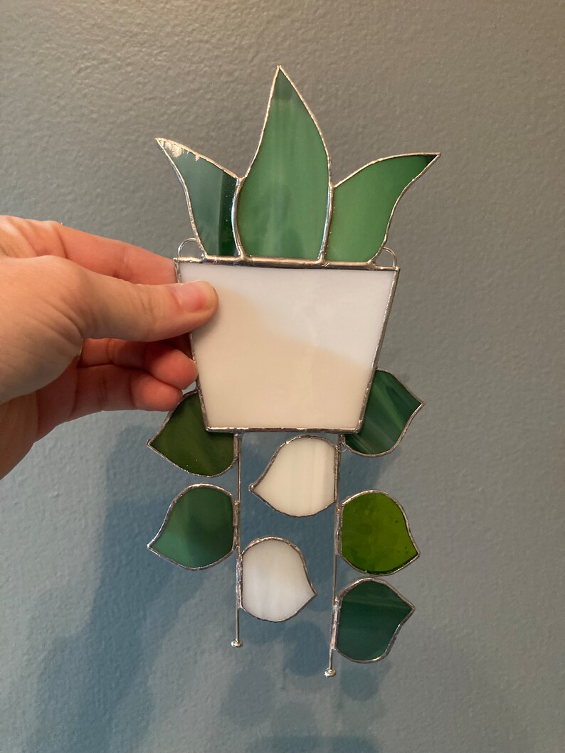 Hanging Succulent Planter Stained Glass Suncatcher Gift for Etsy