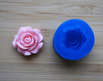 Rose - moule silicone, moule pâte à sucre, pâte polymère, résine époxy