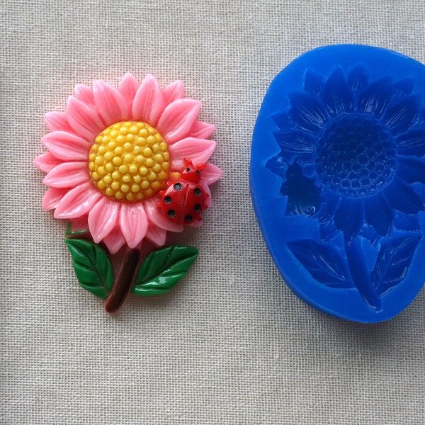 Fleur de tournesol - Moule en silicone, résine artisanale fimo polymère cupcake argile moule savon fimo cire plâtre glaçage chocolat nourriture