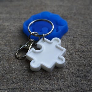 Puzzle Piece Silicone Mold – Autism Awareness Keychain Mold for Resin, Epoxy, Clay, Candy, Soap – Small Puzzle Mold 1.57 x 1.26 in