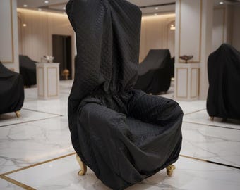 Heavy-Duty Padded Throne Chair Cover – Water Dust Resistant Protector for Events