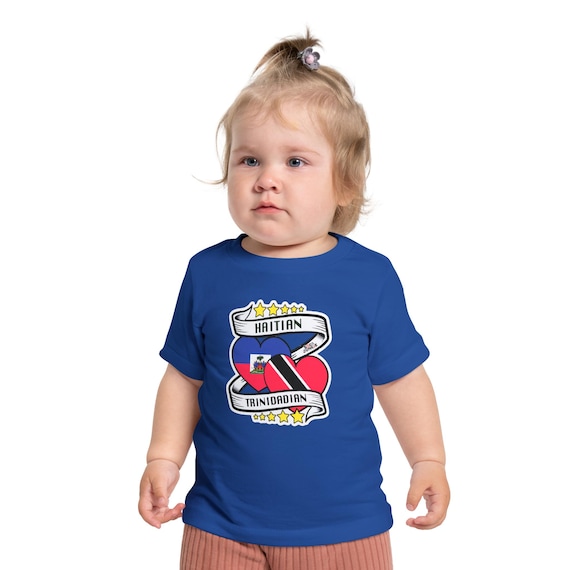 Trinidadian Haitian Baby Tee | Cultural Pride Kids T-Shirt | Caribbean Heritage Clothing | Trinbagonian Haitian Gift | Summer Toddler Wear