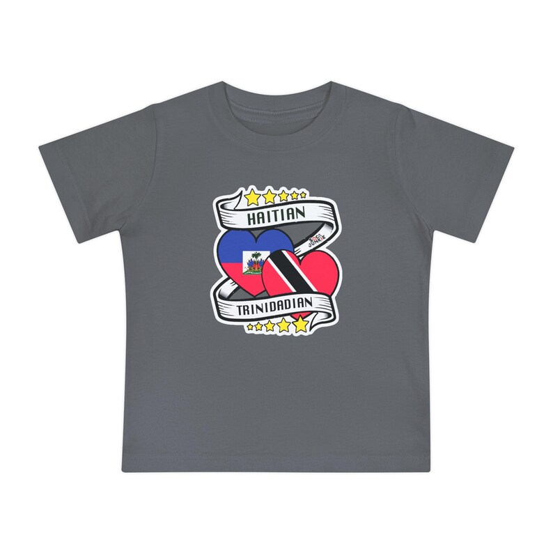 Trinidadian Haitian Baby Tee | Cultural Pride Kids T-Shirt | Caribbean Heritage Clothing | Trinbagonian Haitian Gift | Summer Toddler Wear image 7