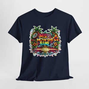 Cocoa Tea Ms. How She Name Kes-inspired Soca shirt with vibrant Caribbean music design, unisex fit, and cozy fleece material. Soca Junkie apparel.