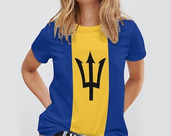 Barbados Athletic All Over Print QuickDry Cricket Jersey, Exclusive Barbadian Print | Bajan CPL Fan Gear | Barbados Pride and Love Culture