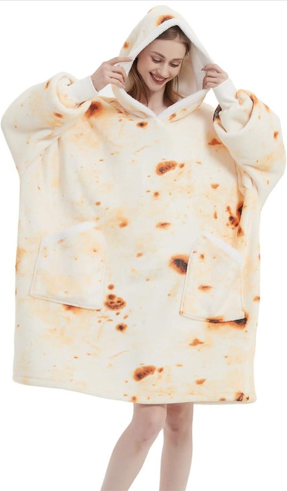 Ultimate Oversized Wearable Roti Blanket Hoodie Cozy Unique Comfort Perfect for Lounging Tortilla Taco Naan Pita Clap Roti Hoodie Etsy Canada