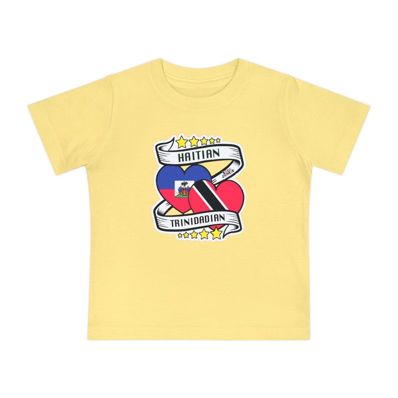 Trinidadian Haitian Baby Tee | Cultural Pride Kids T-Shirt | Caribbean Heritage Clothing | Trinbagonian Haitian Gift | Summer Toddler Wear image 4