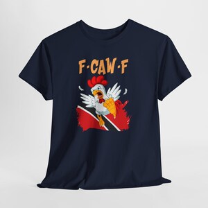 Model wearing Funny Trinidad T-Shirt outdoors, styled for everyday wear, humor gift for cricket fans in Trinidad. Trinbago Knight Rider CPL shirt. Funny Fuck off Shirt. Subliminal message for Guyanese fans