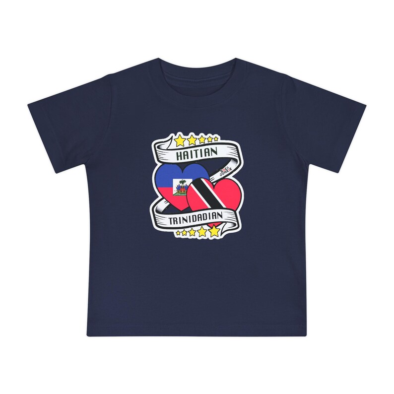 Trinidadian Haitian Baby Tee | Cultural Pride Kids T-Shirt | Caribbean Heritage Clothing | Trinbagonian Haitian Gift | Summer Toddler Wear image 8