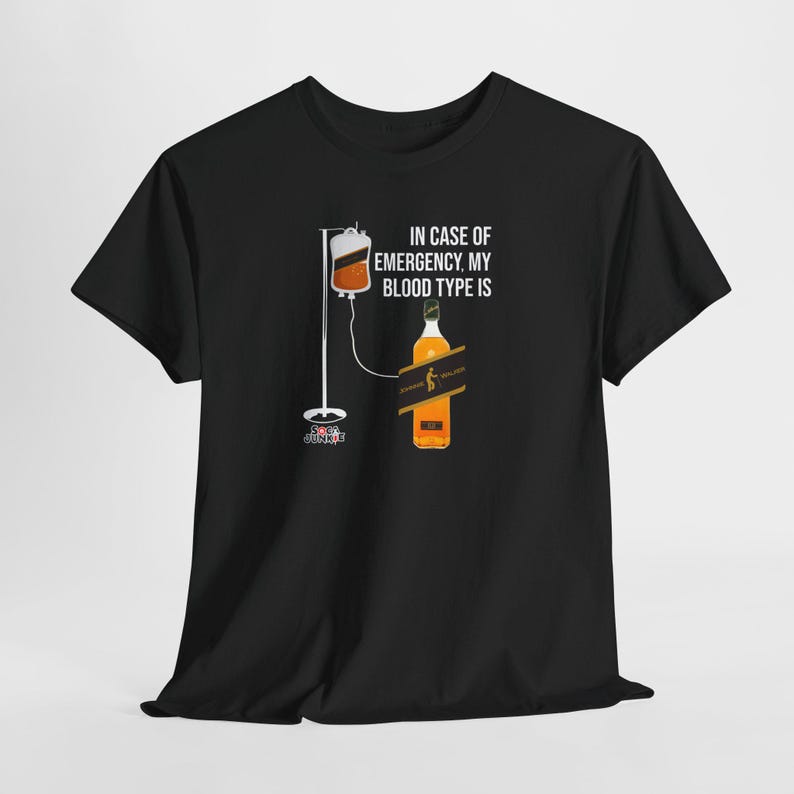 Humor Johnnie Walker Blood Type Old Man Shirt with a fun whiskey design, perfect for whiskey lovers