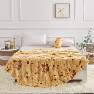 Hot Roti / Burrito / Naan Bread / Tortilla Blanket – Cozy and Fun Food-Inspired Throw Blanket, Perfect for Foodies Trinidad Guyana Clap Roti