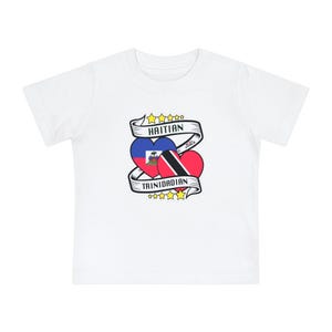 Trinidadian Haitian Baby Tee | Cultural Pride Kids T-Shirt | Caribbean Heritage Clothing | Trinbagonian Haitian Gift | Summer Toddler Wear image 2