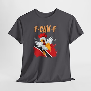 Model wearing Funny Trinidad T-Shirt outdoors, styled for everyday wear, humor gift for cricket fans in Trinidad. Trinbago Knight Rider CPL shirt. Funny Fuck off Shirt. Subliminal message for Guyanese fans